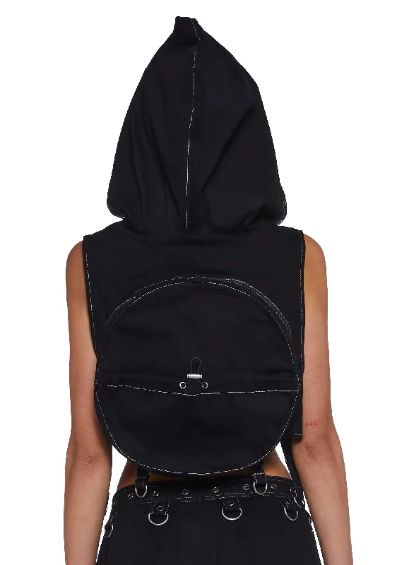 Greatest Escape Backpack Hoodie - Black